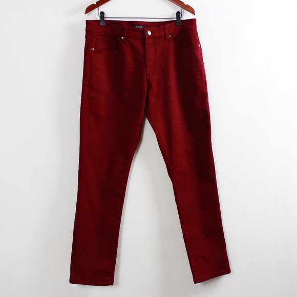 Ethanol Wine Red Slim Stretch Jeans - Picture 16 of 16